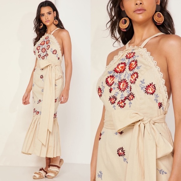 Free People Chrysanthemum Kiss Embroidered Midi Dress - Picture 2 of 11
